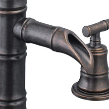 Load image into Gallery viewer, Glacier Bay Bamboo 8 in. Widespread 2-Handle Low-Arc Bathroom Faucet in Bronze