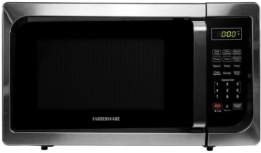 Farberware 900-Watt Microwave Oven, 0.9-Cu. Ft, Stainless Steel