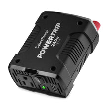 Load image into Gallery viewer, CyberPower Power Trip 240W 12V Outlet &amp; USB Port Power Inverter CPS240PAU