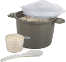 Load image into Gallery viewer, Progressive International Set Microwave Rice Cooker, 4 Piece, Gray