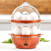 Load image into Gallery viewer, Copper Chef Want The Secret to Making Perfect Eggs &amp; More C Electric Cooker Set-7 or 14 Capacity. Hard Boiled, Poached, Scrambled Eggs, or Omelets Automatic Shut Off, 7.5 x 6.7 x 7.5 inches