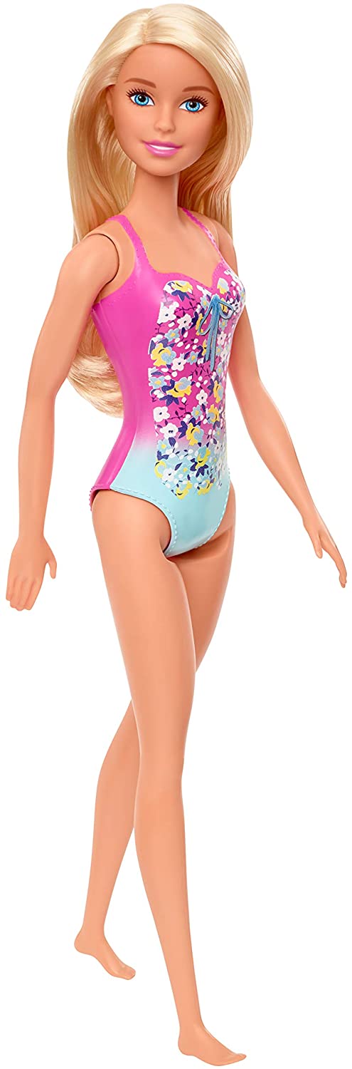 Barbie Doll, Blonde, Wearing Swimsuit, for Kids 3 to 7 Years Old, Model:GHW37