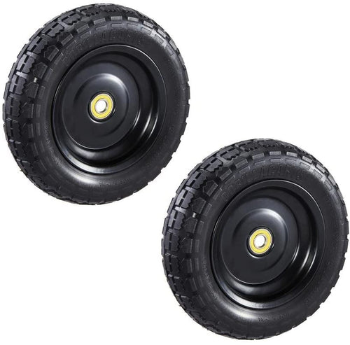 Gorilla Carts Inch No Flat Replacement Pneumatic Tire Wheel with Offset Hub, Utility Garden Cart, Wheelbarrow, Dolly, Wagon, and Go Cart