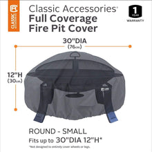 Load image into Gallery viewer, Classic Accessories Water-Resistant 30 Inch Round Fire Pit Cover