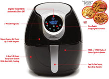 Load image into Gallery viewer, Power Air Fryer XL 3.4 QT Black - Turbo Cyclonic Airfryer With Rapid Air Technology For Less or No Oil. Include Recipes Book
