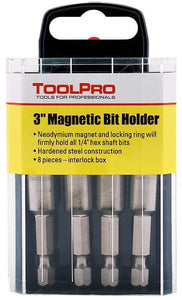 3 in. Magnetic Bit Tip Holder in Interlocking Storage Box (8-Pack)
