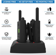 Load image into Gallery viewer, COBRA PX500 Pro Business Walkie Talkies - One Watt, Rechargeable, Long Range Two-Way Radio Set with VOX (8 Pack: Includes (8) GA-SV01 Headsets)