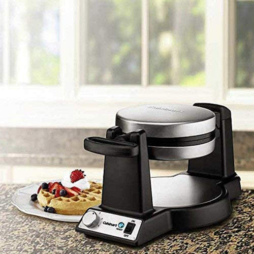 Cuisinart FWM-25PC2 Innovative Round Rotary Flip Home Belgian Waffle Maker, 7 Inch Diameter, Stainless Steel/Black