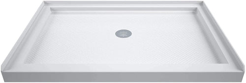 DreamLine SlimLine 36 in. D x 48 in. W x 2 3/4 in. H Center Drain Single Threshold Shower Base in White
