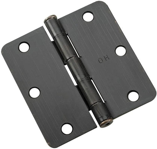 3 in. x 3 in. Oil-Rubbed Bronze Full Mortise Butt Hinge with 1/4 in. Radius