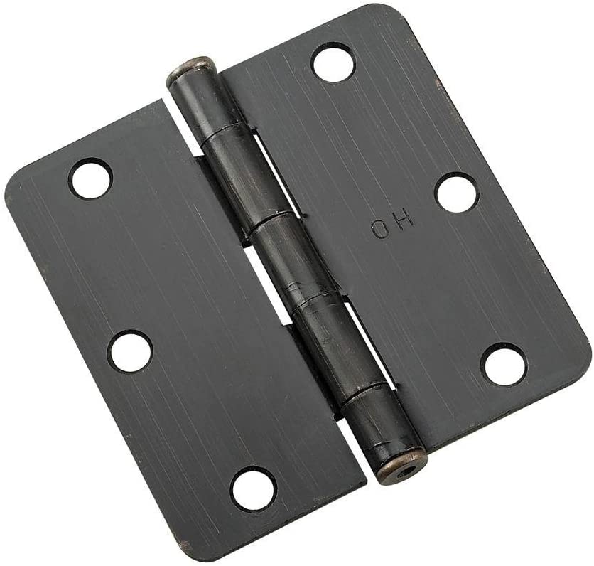 3 in. x 3 in. Oil-Rubbed Bronze Full Mortise Butt Hinge with 1/4 in. Radius