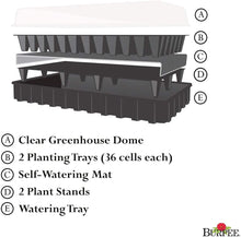 Load image into Gallery viewer, Burpee 72 Cell Self-Watering Seed Starting Kit, 72 Cell Black