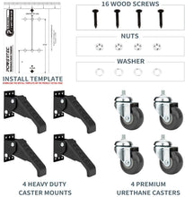 Load image into Gallery viewer, POWERTEC Quick-Release Workbench Caster Plates
