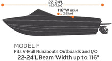 Load image into Gallery viewer, Classic Accessories Stellex All Seasons Boat Cover, Fits Boats 14&#39; - 16&#39; L x 75&quot; W, Trailerable Boat Cover with Polyester Fade-Resistant Fabric, Model A