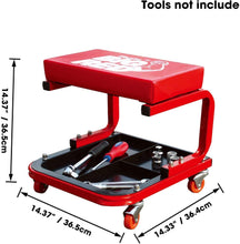 Load image into Gallery viewer, BIG RED Torin Rolling Creeper Garage/Shop Seat: Padded Mechanic Stool with Tool Tray