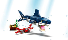 Load image into Gallery viewer, LEGO Creator 3in1 Deep Sea Creatures 31088 Make a Shark, Squid, Angler Fish, and Crab with this Sea Animal Toy Building Kit (230 Pieces)