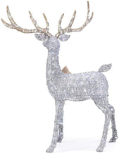 Load image into Gallery viewer, Home Accents Holiday 65 in Cool White 200-Light LED Silver Deer with Gold Bow