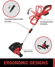 Load image into Gallery viewer, PowerSmart String Trimmer, 20 Volt Lithium-Ion Cordless String Trimmer with 10-INCH Cutting Diameter , 2-in-1 Cordless Trimmer/Edger only 7. 5 pounds, PS76110A
