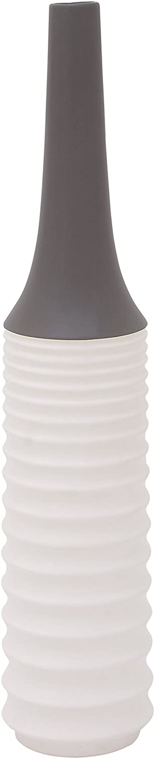 Benzara Ceramic White Grey Vase 5