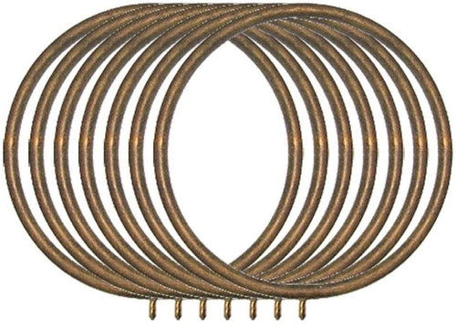 Classic Home 2 in. Historical Gold Metal Rings with Fixed Grommet Set/7 For 2 in. Or 2 1/4 in. Dia. Pole