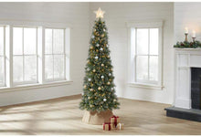 Load image into Gallery viewer, Home Accents Holiday 7 ft Sparkling Amelia Pine Slim LED Pre-Lit Artificial Christmas Tree with 300 Warm White Lights