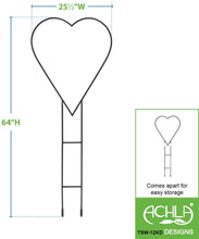 Load image into Gallery viewer, Achla Designs TSW-12KD Heart Hanger Wrought Iron Garden Trellis, Black