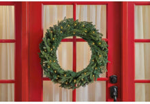 Load image into Gallery viewer, Home Accents Holiday 30 in. Mayfield Prelit LED Artificial Christmas Wreath with 35 Warm White Micro Dot Light