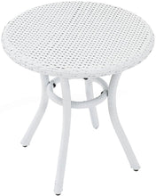 Load image into Gallery viewer, Crosley Furniture Palm Harbor Outdoor Wicker Round Side Table - White