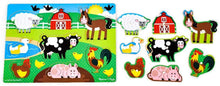Load image into Gallery viewer, Melissa &amp; Doug Farm Wooden Peg Puzzle (8 pcs)