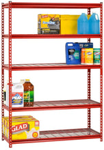 Load image into Gallery viewer, Muscle Rack UR184872-R 5-Shelf Steel Shelving Unit, 48" Width x 72" Height x 18" Length, Red