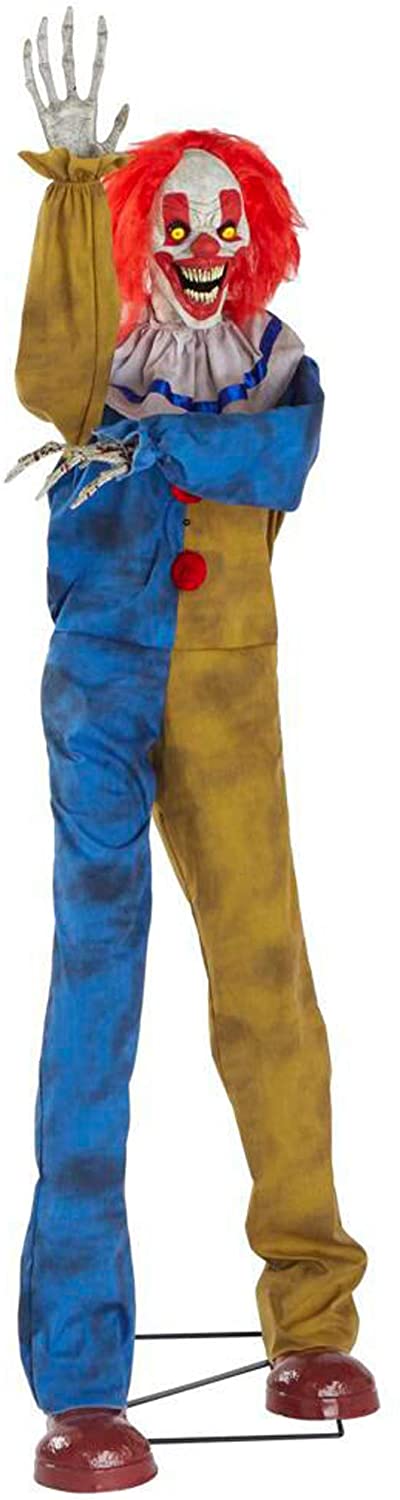 Home Accents Holiday Halloween Big Top Clown 6 ft. Animated Motion Sensor Life Size Standing Plug-in