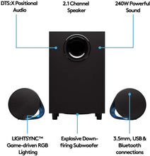 Load image into Gallery viewer, Logitech G560 LIGHTSYNC PC Gaming Speakers with Game Driven RGB Lighting