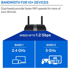 Load image into Gallery viewer, Linksys EA6350 Dual-Band WiFi Router for Home (AC1200 Fast Wireless Router),Black