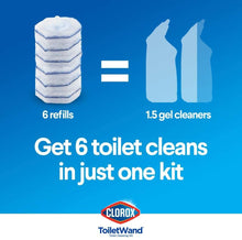 Load image into Gallery viewer, Clorox ToiletWand Disposable Toilet Cleaning System - ToiletWand, Storage Caddy and 6 Disinfecting ToiletWand Refill Heads (Packaging May Vary) (03191)