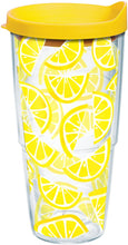 Load image into Gallery viewer, Tervis 1243344 Lemon Trend Tumbler with Wrap and Yellow Lid 24oz, Clear