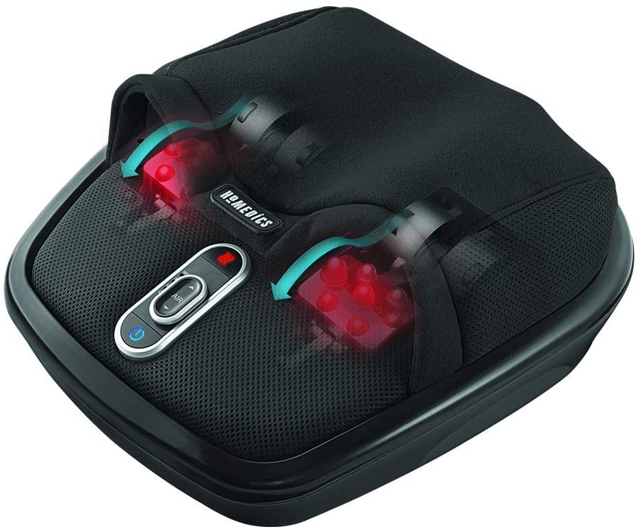 HoMedics Shiatsu Air Max Foot Massager with Heat -Padded, Two Massage Styles, Adjustable Intensity
