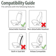 Load image into Gallery viewer, FH Group PU002GRAYBLACK102 Gray/Black Faux Leather Front Bucket Seat Cover, Set of 2 Airbag Compatible