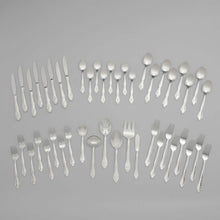 Load image into Gallery viewer, RiverRidge 5417-843-T Rose 46 Piece Monogrammed Flatware Set, LetterT, No size, Silver