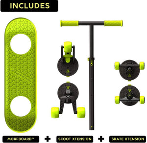 MorfBoard Skate & Scoot Combo Set, Chartreuse/Black Color