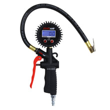 Load image into Gallery viewer, EXELAIR EX0500D Digital Pistol Grip Tire Inflator/Deflator Gauge - 16&quot; Air Hose and Easy-Clip Chuck - 100 PSI