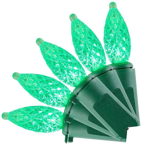 Home Accents Holiday 17.3 ft. 50-Light Green LED Faceted C3 Super Bright Constant-On Light String