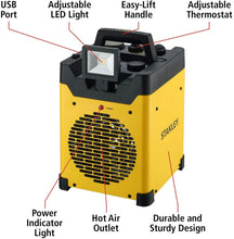 Load image into Gallery viewer, STANLEY ST-400LED-120 LED USB Electric Heater, Yellow/Black