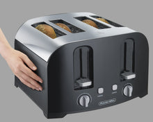 Load image into Gallery viewer, Proctor Silex 4-Slice Toaster with Shade Selector, Toast Boost, Crumb Tray, Auto-Shutoff and Cancel Button, Black (24622)