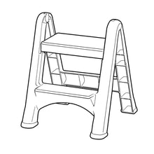 Load image into Gallery viewer, Rubbermaid Commercial Products FG420903 Two-Step-Folding Stepstool (300-Pound Load Capacity, 22-7/8-Inches x 21" Depth x 18-7/8-Inches)
