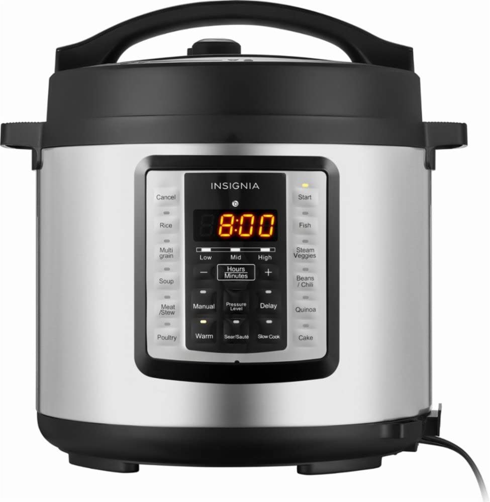 Insignia - 6-Quart Multi-Function Pressure Cooker - Stainless Steel