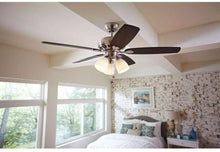 Load image into Gallery viewer, Rockport 52 in. Brushed Nickel LED Smart Ceiling Fan with Light and Remote Works with Google Assistant and Alexa