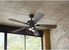 Load image into Gallery viewer, Ellard 52 in. LED Matte Black Ceiling Fan with Light Kit and WiFi Remote Control Works with Google and Alexa