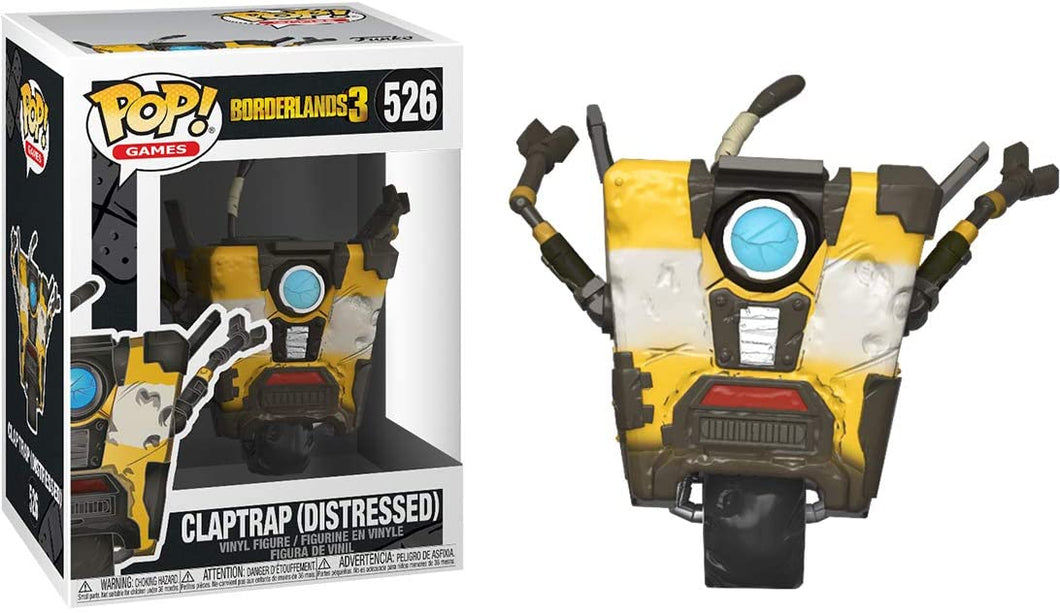 Claptrap [Distressed]: Fun ko Pop! Games Vinyl Figure & 1 Compatible Graphic Protector Bundle (526 - 44209 - B)