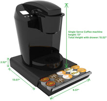 Load image into Gallery viewer, Mind Reader 2 Pack Coffee Condiment Storage Organizer with K-Cup Single Serve Coffee Pod Drawer, Black