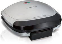 Load image into Gallery viewer, Hamilton Beach Electric Indoor Grill, 6-Serving, Nonstick Easy Clean Plates, Silver (25371)